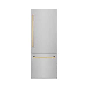 Autograph Edition 30 in. 2-Door Bottom Freezer Refrigerator in Fingerprint Resistant Stainless Steel & Polished Gold