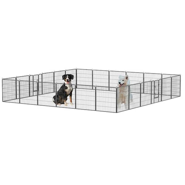 24 Panels Outdoor/Indoor Foldable Dog Playpen Metal Portable Pet