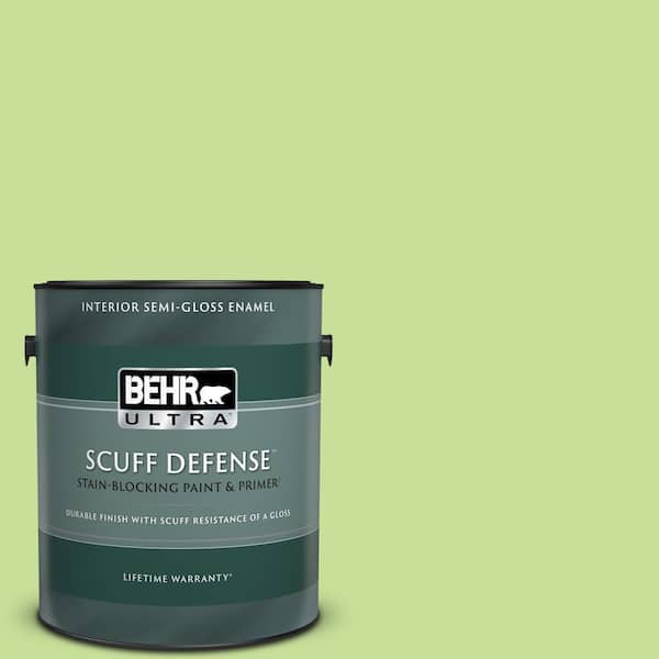 BEHR ULTRA 1 gal. #420A-3 Key Lime Extra Durable Semi-Gloss Enamel Interior Paint & Primer
