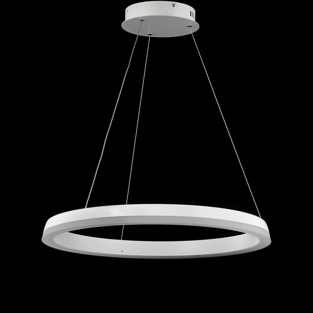 Baxter 72" Adjustable Matte White Aluminum LED Hoop Pendant Light