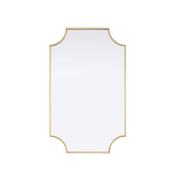 Brass 22 in. W x 36 in. H Rectangle Wall Mirror