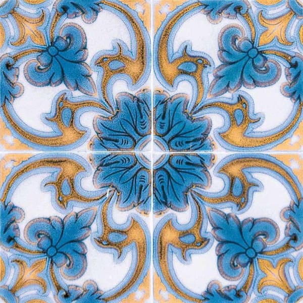 MI ALMA Blue/Orange H35 4 in. x 4 in.Vinyl Peel and Stick Tile (24 Tiles, 2.67 sq.ft./pack)
