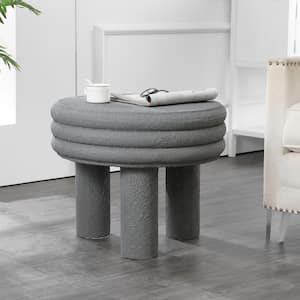 Rashida 17.75 in. Contemporary Minimalist Curvy High Accent Table, Gray Frosted