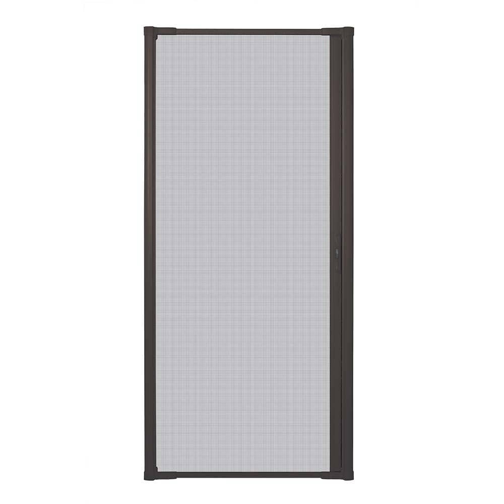 Andersen 36 in. x 80 in. LuminAire Bronze for Single Entry Door 32 in.-36 in. Universal Handed Aluminum Retractable Screen Door