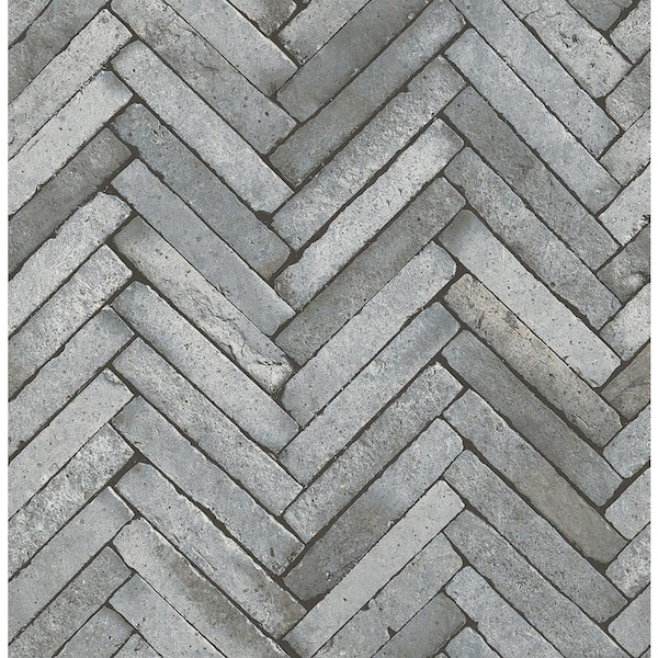 Brewster Arrow Grey Diagonal Slate Strippable Roll (Covers 56.4 sq. ft.)