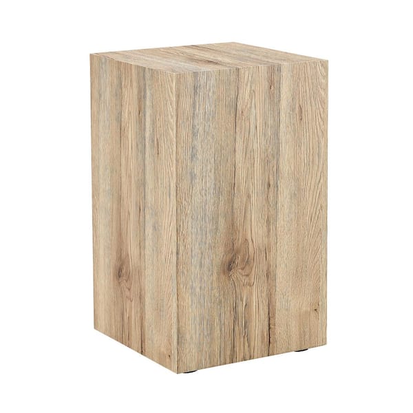 Sudzendf Brown MDF Square Outdoor Side Table 1-Piece