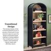 Walker Edison Arched 76 in. Black Wood Bookcase