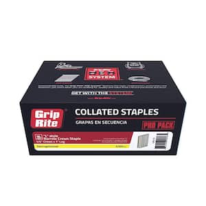 1 in. x 18-Gauge Adhesive Collated Electrogalvanized L-Style Narrow Crown Staples 5000- per Box