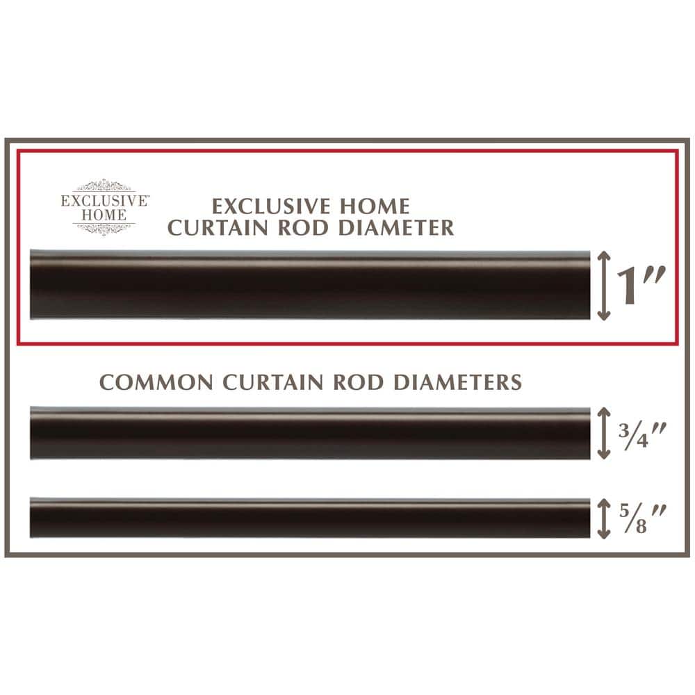 Matte Bronze Adjustable Curtain Rod with Wavy Finials
