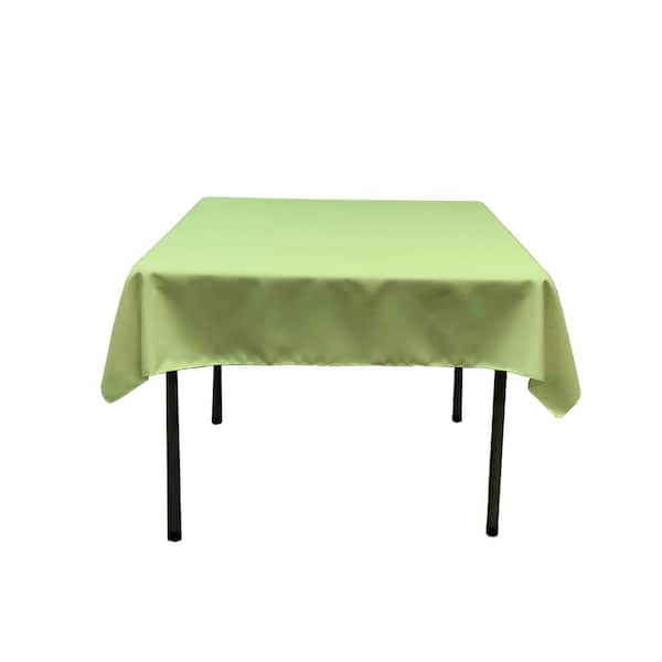 LA Linen 52 in. x 52 in. Sage Polyester Poplin Square Tablecloth