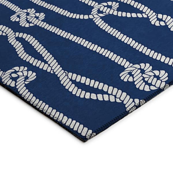 Harpswell Blue 5 ft. x 7 ft. 6 in. Geometric Indoor/Outdoor Area Rug