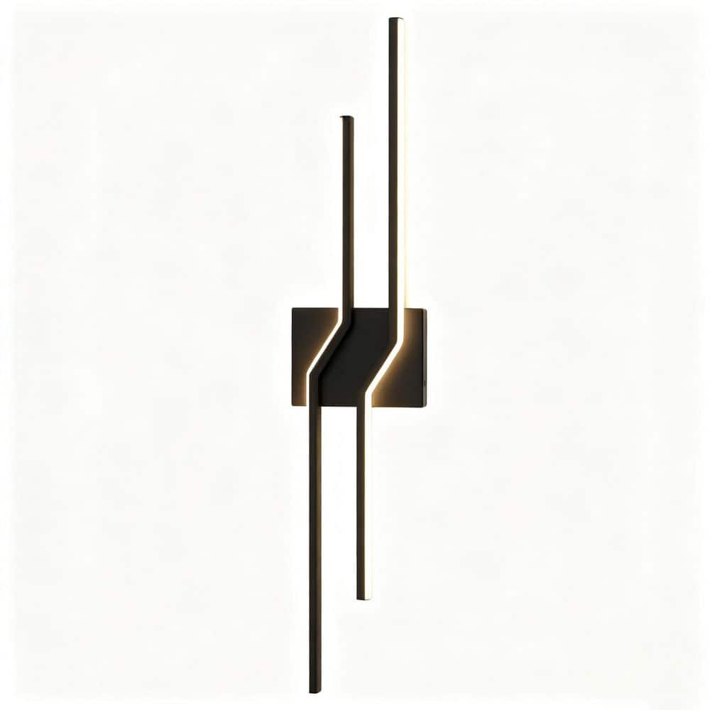 31.5 in. 2-Light Matte Black Dimmable LED Wall Sconce, Minimalist Wall Lighting with 5-CCT for Living Room Bedroom price history on PriceWatchPro
