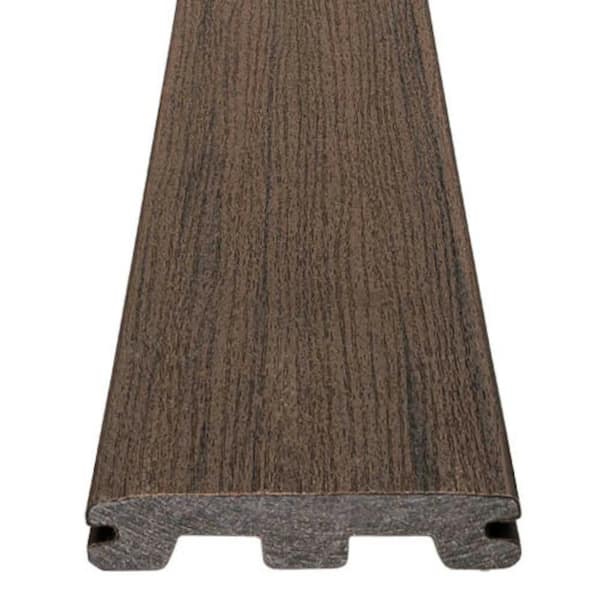 TimberTech Composite Prime+ 5/4 in. x 6 in. x 16 ft. Grooved Dark Cocoa Composite Deck Board (Actual: 0.94 in. x 5.36 in. x 16 ft)