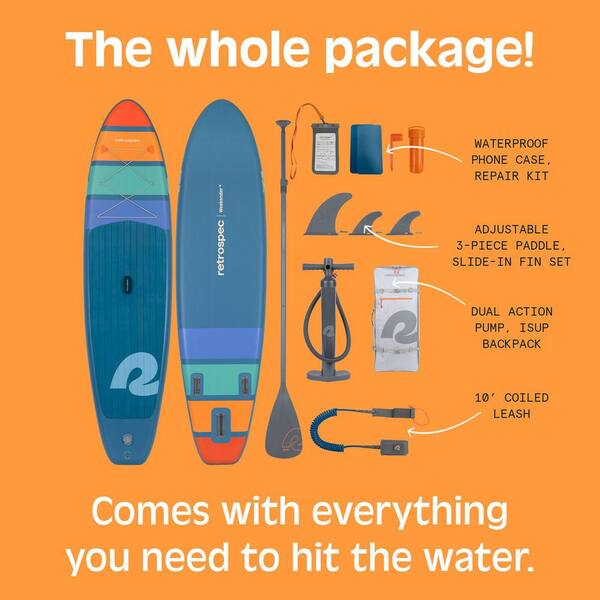 Compact Light-Weight 126 in. Navy Zion PVC Inflatable Paddleboard