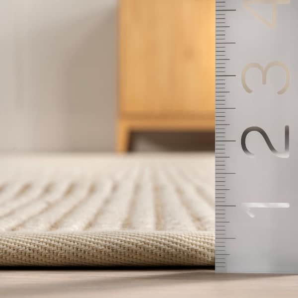 2 ft. x 8 ft. Ivory Patricia Jute Wool Indoor/Outdoor Patio Runner Rug