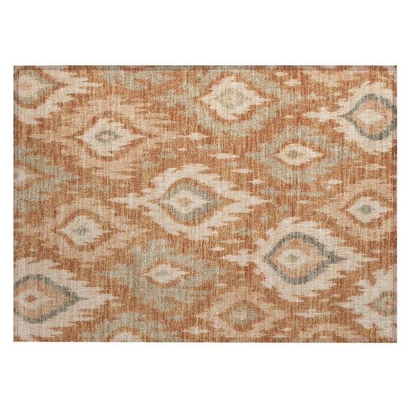 Chantille Machine Washable Indoor/Outdoor Abstract ACN3073 Terracotta 2 ft. x 3 ft. Accent Rug