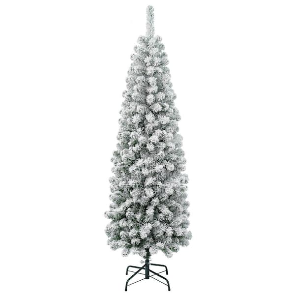 National Tree Company First Traditions 6 ft. Acacia Pencil Slim Flocked Artificial Christmas Tree