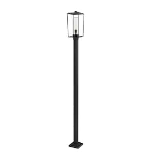 Sheridan 1-Light Black 116.25 in. Aluminum Hardwired Outdoor Weather Resistant Post Light Set with No Bulb Included