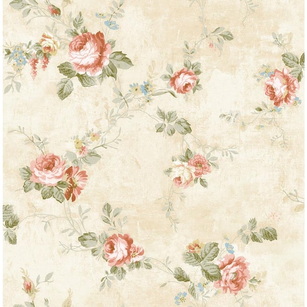 CASA MIA English Flowers Beige and Multicolor Paper Non-Pasted ...