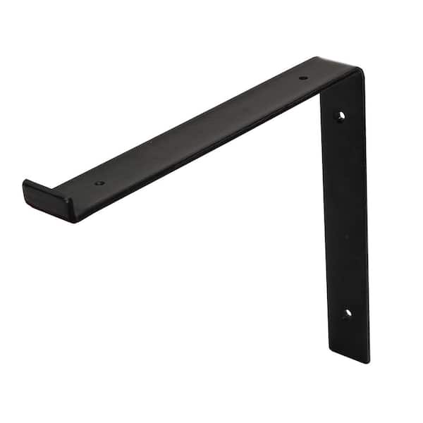 12 in. Black Steel Shelf Bracket for Wood Shelving