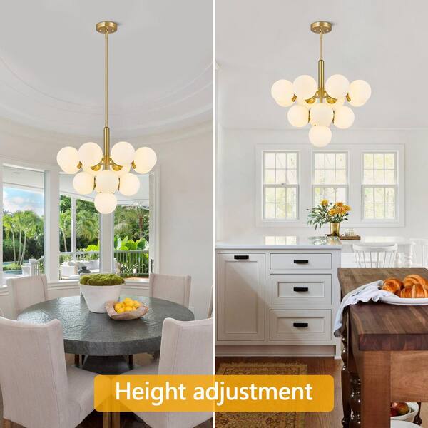 ZHLWIN Home Lighting 40w 13Light 24. 81in Modern Gold Glass Semi