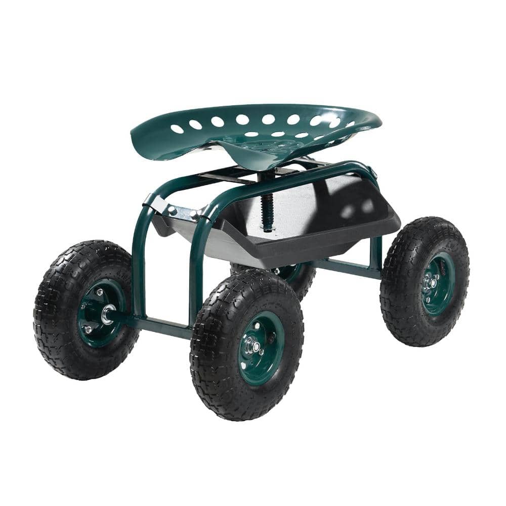 Rolling Garden Cart with 360° Swivel Seat, 300 lb. Capacity, Garden Stool Scooter, Storage & Tool Tray, 10 in. Tires price history on PriceWatchPro