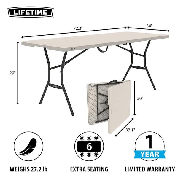 6 ft. Fold-in-Half Table: Almond