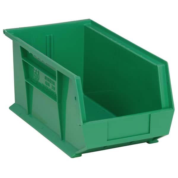 QUANTUM STORAGE SYSTEMS Ultra Series Stack and Hang 7.2 Gal. Storage Bin in Green (12-Pack)