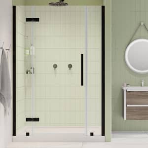 Tampa 54 in. L x 36 in. W x 75 in. H Alcove Shower Kit w/ Pivot Frameless Shower Door in ORB w/Shelves and Shower Pan