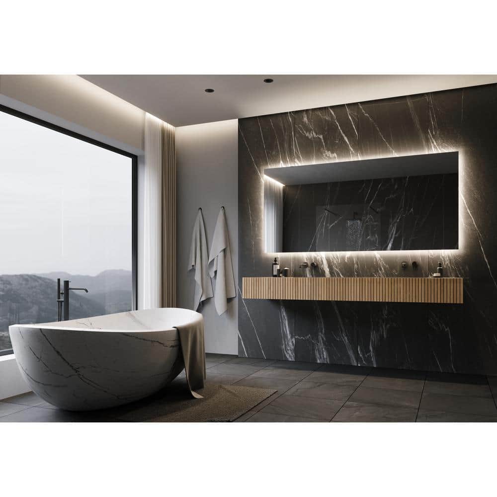 Original Backlit 85 in. W x 40 in. H Rectangular Frameless Wall Mounted Bathroom Vanity Mirror 6000K LED price history on PriceWatchPro