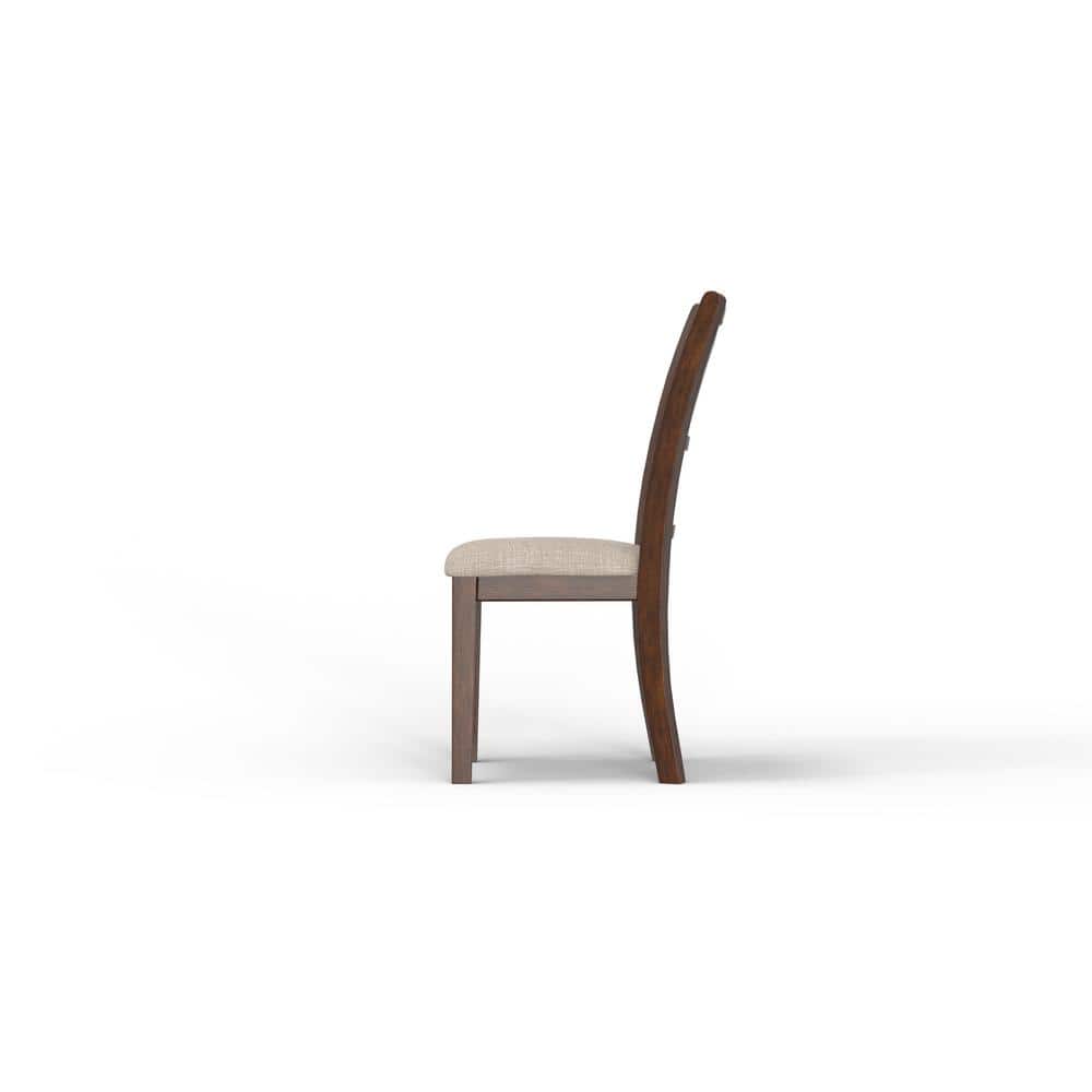 Gia 42" Round Brown Cherry Wood Dining Set with 2 Chairs