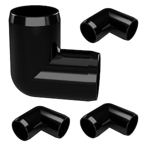 1 in. Furniture Grade PVC 90-Degree Elbow in Black (4-Pack)