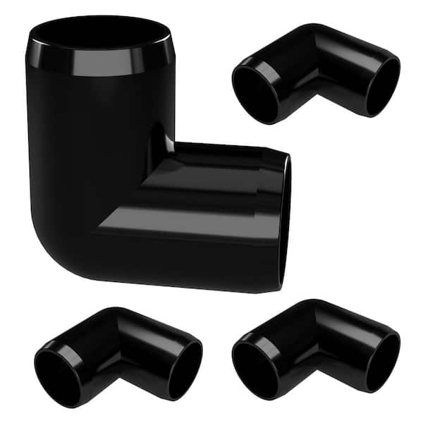 Formufit 1 in. Furniture Grade PVC 90-Degree Elbow in Black (4-Pack)
