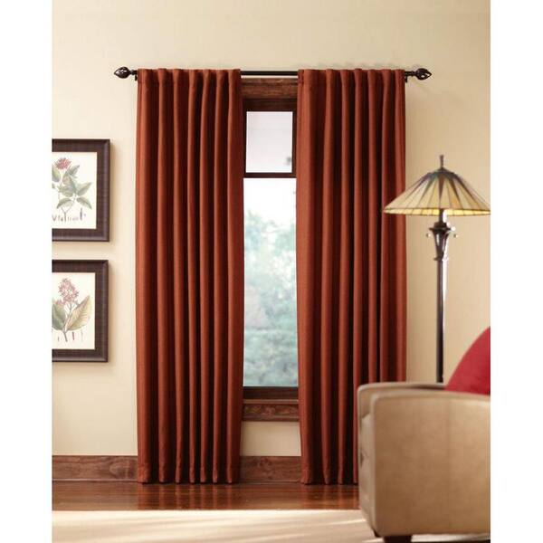 Home Decorators Collection 50 in. W x 84 in. L Tweed Room Darkening Window Panel in Terracotta