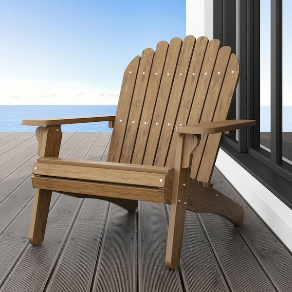 DEXTRUS Brown Oversized Outdoor Adirondack Chair for Patio Pool Deck