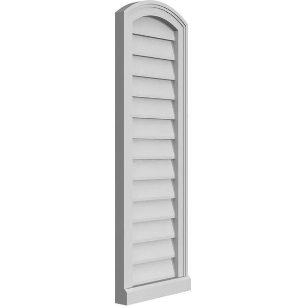 14 x 40 Arch Top Surface Mount PVC Gable Vent: Functional with Brickmould  Sill Frame