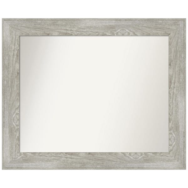 Amanti Art Dove Greywash 34 in. W x 28 in. H Rectangle Non-Beveled Framed Wall Mirror in Gray