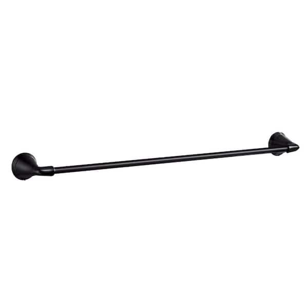 SIGNATURE HARDWARE Provincetown 24 in. Wall Mounted Single Towel Bar in Matte Black