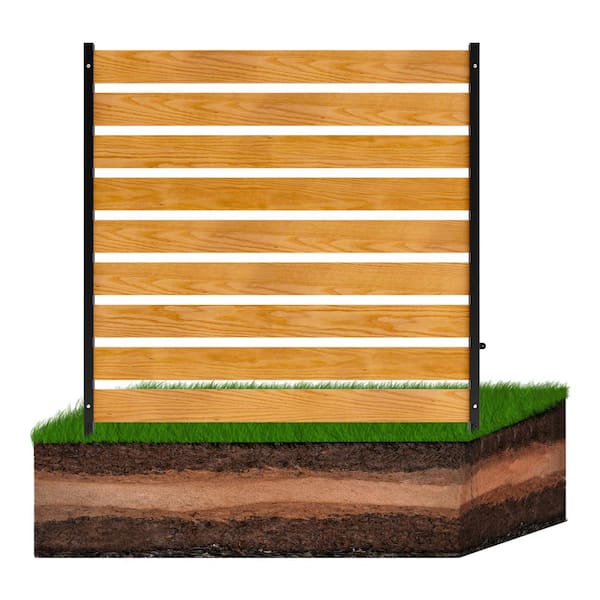 BOZTIY Air Conditioner Fence 1-Panel Equipment Fence 38 in. W x 60 in. H Privacy Fence w/ Metal Stakes Suitable for Lawn Chair