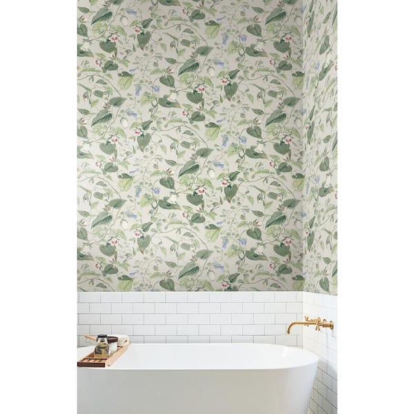 Light Taupe Moon Flower Paper Non-Pasted Matte Wallpaper