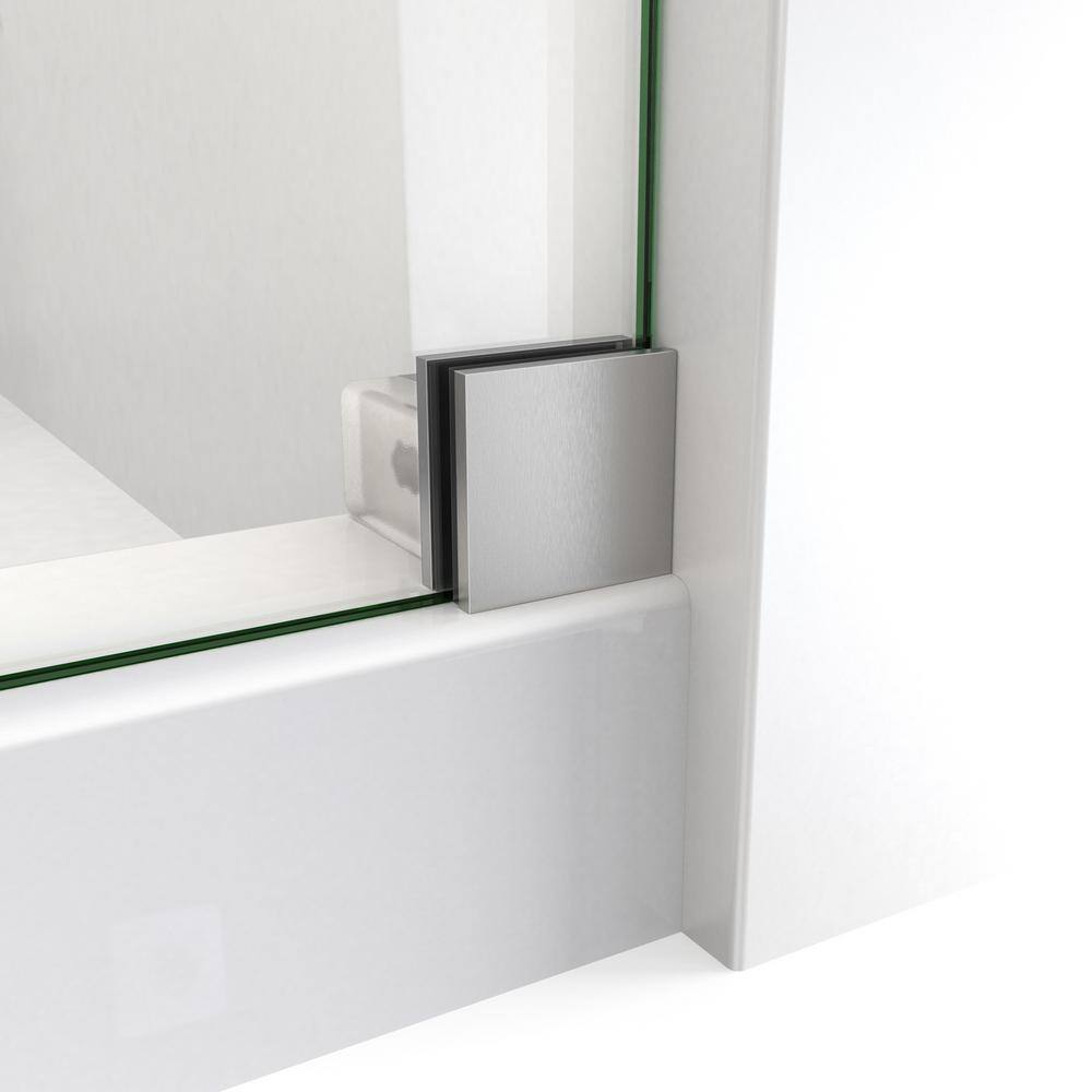 Polished Stainless Steel Frameless Sliding Shower Door, 48 x 76 inches