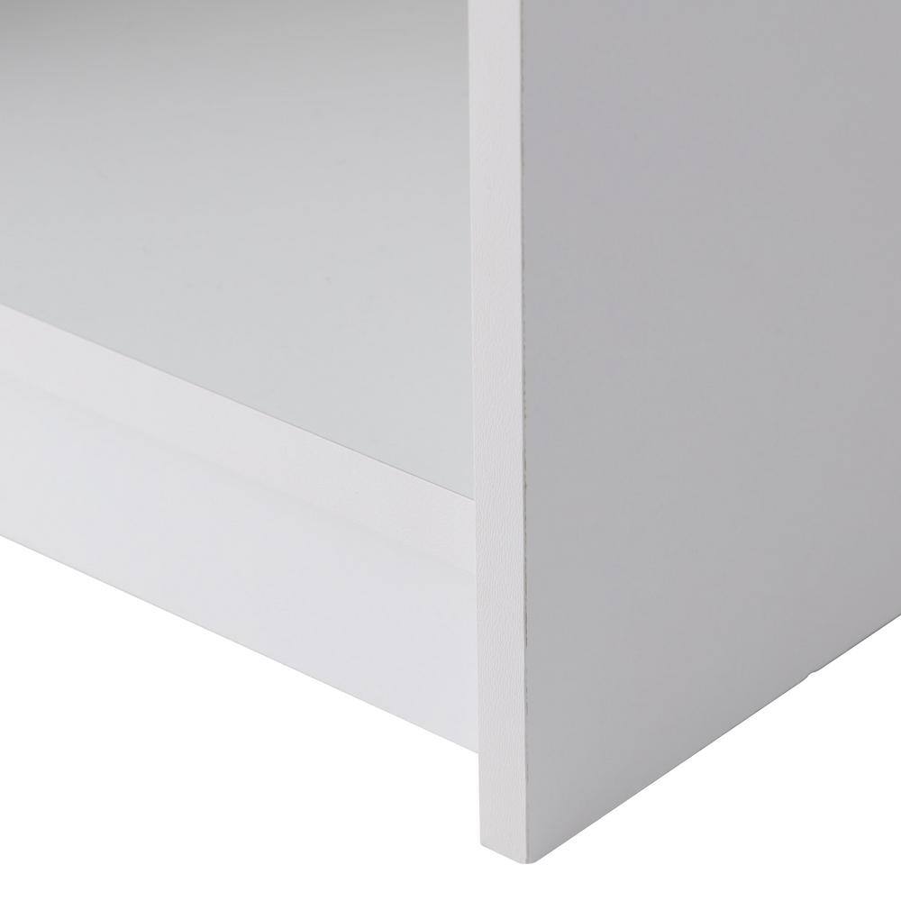 White Wood Laminate Kids Toy Storage Bookcase with Cubes