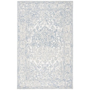 Trace Ivory/Blue 4 ft. x 6 ft. High-Low Area Rug