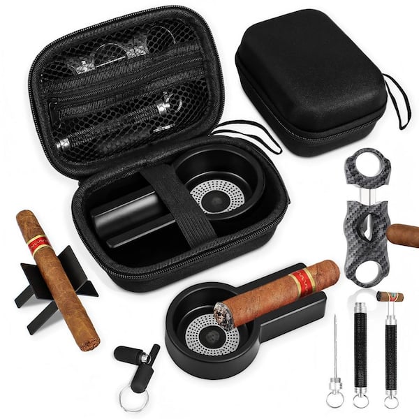 5-in-1 Multifunctional Cigar Accessories with Accessory Bag for Smoking, Travel, Outdoor