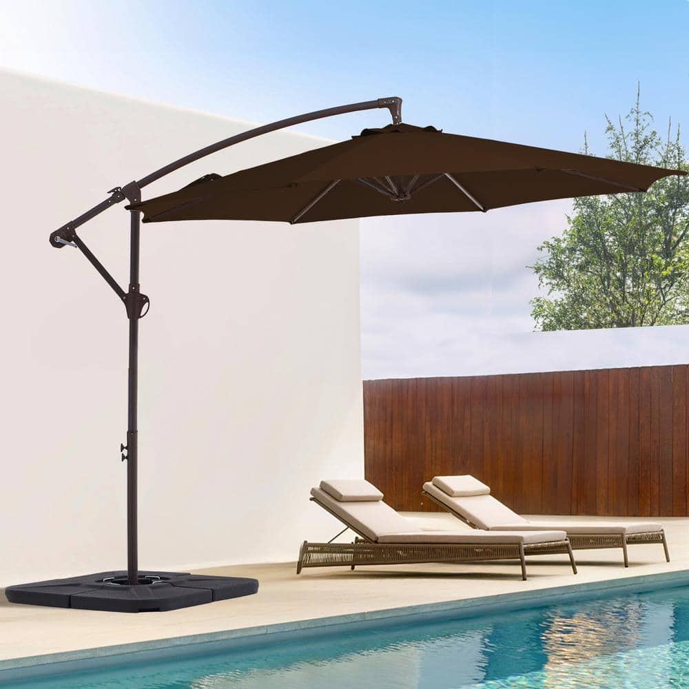 10 ft. Cantilever Round Offset Patio Umbrella in Brown price history on PriceWatchPro