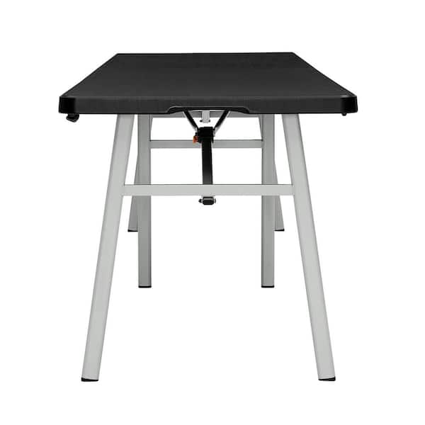 HDX 8 ft. Black Resin Top Indoor/Outdoor Rectangular Folding
