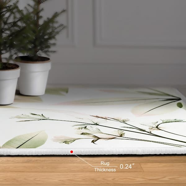 Multi-Colored 5 ft. x 8 ft. Harmony of Existence Washable Flowers Art Felt Area Rug