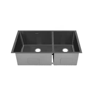 Rivage Stainless Steel 33 in. Double Bowl Undermount Kitchen Sink