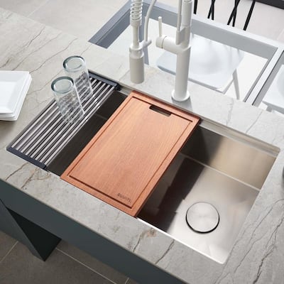 OLOFSJÖN Countertop with 1 integrated sink, stainless steel