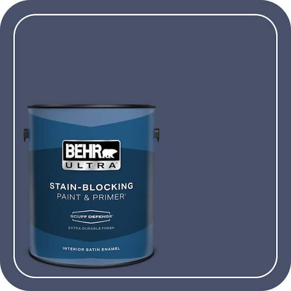 BEHR ULTRA 1 gal. #M530-7 Elegant Navy Extra Durable Satin Enamel Interior Paint & Primer